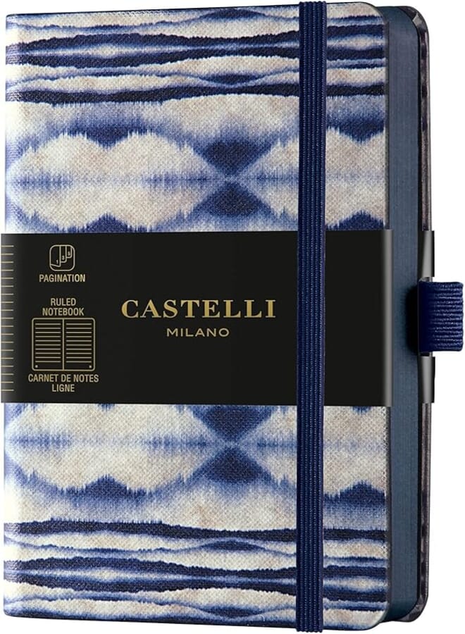 Castelli 85 GSM Milano Shibori Lined Notebook, 9 cm x 14 cm Size, Beige
